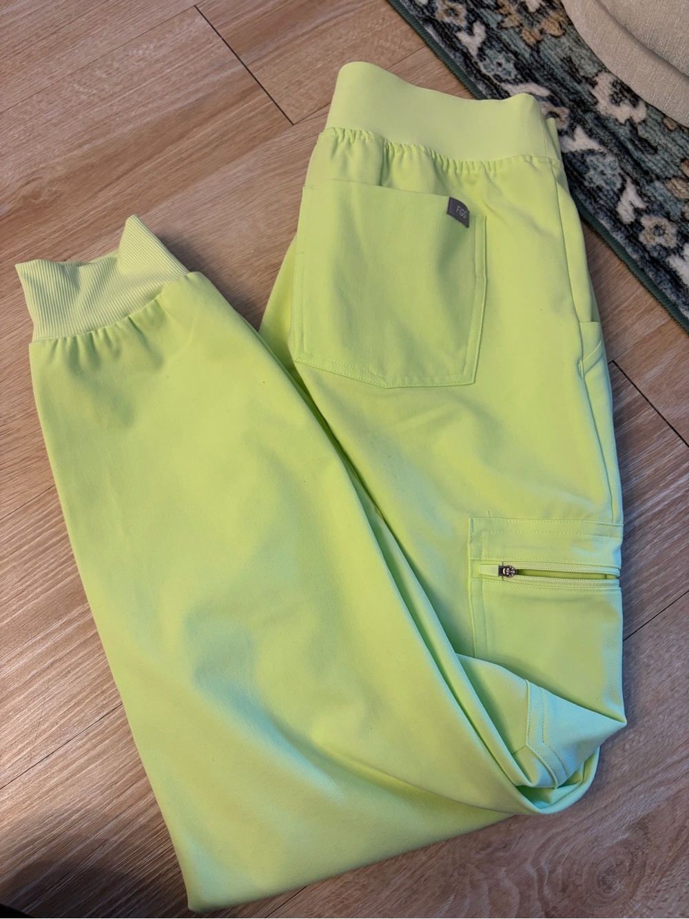 Figs Neon Yellow Track Jogger Pants